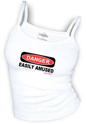 DANGER - EASILY AMUSED sexy Spaghetti strap tank tops