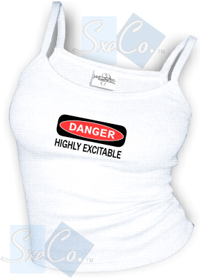 DANGER HIGHLY EXCITABLE sexy Spaghetti strap tank tops