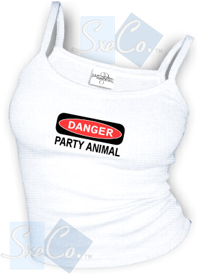 DANGER PARTY ANIMAL sexy Spaghetti strap tank tops