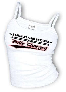 Unplugged No Batteries And Fully Charged - Spaghetti Strap tank top