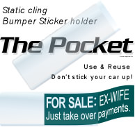 Bumper Sticker Holder don't put a sticker on your car use our New static cling holder